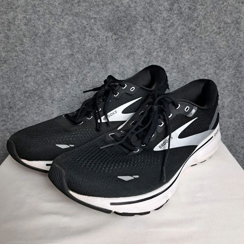 Brooks Ghost 15 1103931D012 Black/White Running Shoes Sneakers Men's Size 13 D